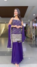 Bollywood Style Purple Heavy Georgette Lehenga Choli With Dupatta For Reception