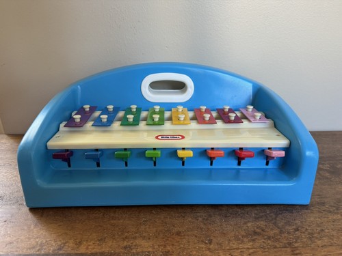 Little Tikes Vintage Tap A Tune Xylophone Keyboard Piano Musical Blue 1985 15.5” - Picture 2 of 14