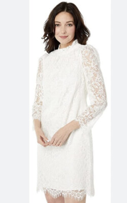 NWT Vince Camuto Sz 6 White Lace High Neck Long Sleeve Dress w/ Zip up back $148 | eBay NWT Vince Camuto Sz 6 White Lace High Neck Long Sleeve Dress w/ Zip up back $148 | eBay