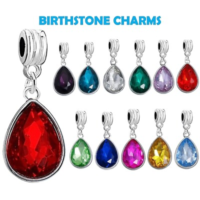 #ad #ad Birthstone Charms Dangling Spacer Beads for European Charm Bracelets $9.99