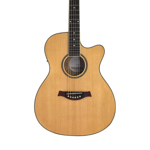 40"Haze OM Shape Electric-Acoustic Guitar, EQ, Cutaway Gag Tuner etc-F560CEQN - Picture 7 of 19