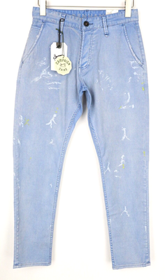 DENHAM Tokyo Men Trousers W28/L32 Light Blue Slim Carrot Chino 