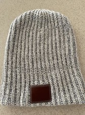 Love Your Melon One Size Beanie Knit Hat USA Natural Gray Speckled Washable