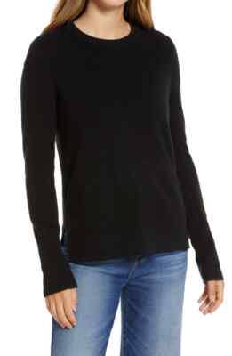 NEW Halogen Crewneck Cashmere Sweater in Black Size S #S2182