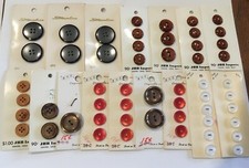 Vintage Lot Carded Buttons 54 Total Mixed Media B404