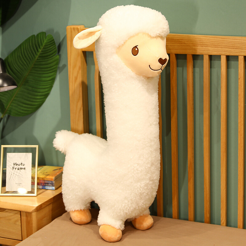 White Giant Lovely Alpaca Plush Cushion Sleep Pillow  Alpaca