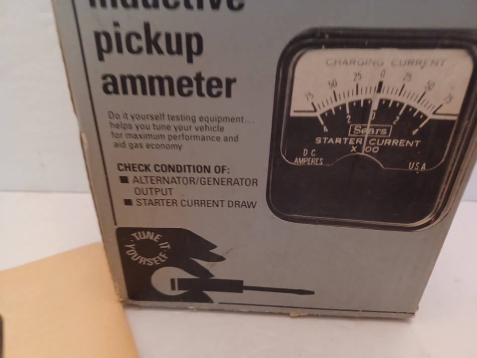 Sears Inductive Pickup Ammeter Automotive Starter Draw & Alt & Generator Output eBay