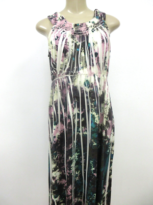 Fashion Bug Sleeveless Maxi Dress Size S Multi Color Geometric Pattern |  eBay
