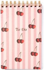 Sonix Stationery, To Do Pad, Notebook Planner with Check Box List- Cherry Strip