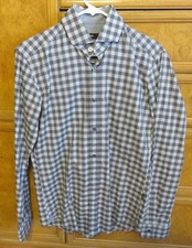 Men's Hugo Boss slim fit long sleeve button down dress shirt gray S Small NWOT