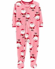 Carter's Child of Mine Pink Santa Footed Sleeper- Pajamas- 12 Months or 18 Month