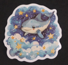 Cute Shark Swimming In The Sky Baby Animal Dreams Sticker 2.25