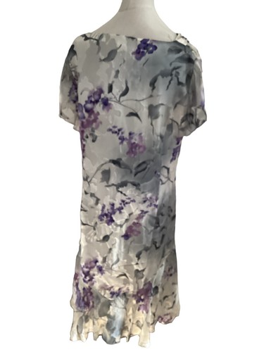 Jacques Vert 37% Silk 63% Viscose Chiffon Dress Size 20 Pristine - Picture 4 of 7