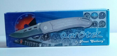 Folding Blade Pocket Knife Frost Cutlery Areotek Blk 18-263B NIB SS 3 3/4'' Blade