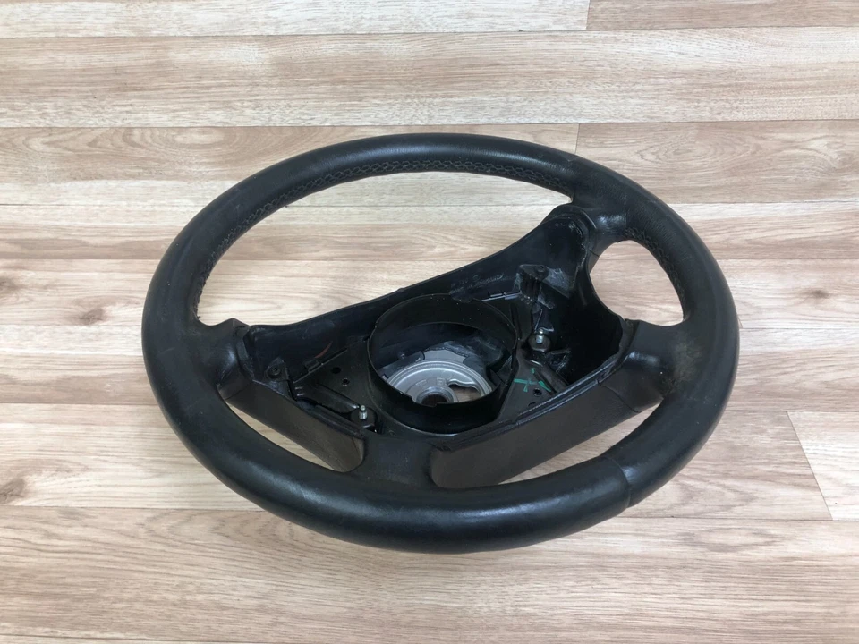 MERCEDES BENZ W210 E320 E430 E55 OEM FRONT LEATHER STEERING WHEEL BLACK 00-02 - Image 2 of 4