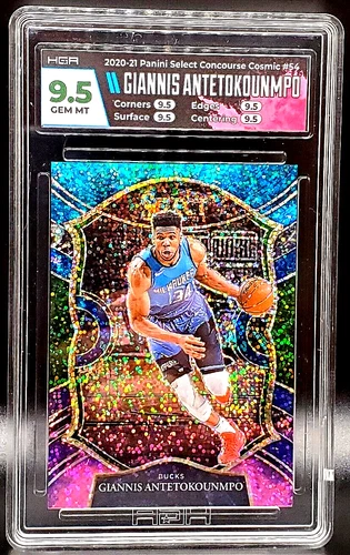 GIANNIS ANTETOKOUNMPO 20-21 SELECT COSMIC PRIZM PARALLEL SSP CASE HIT HGA 9.5