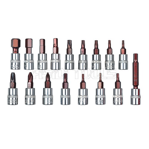 Llave de torsión 21 piezas 1/4" bicicleta de conducción 2-24 casi nuevo llave de torsión herramientas brocas hexagonales enchufe - Imagen 5 de 8