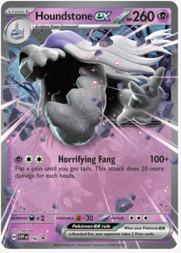 Pokemon TCG - Houndstone EX - 162- SV: Scarlet & Violet PROMO - NM
