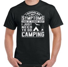 Camping T-Shirt Mens Funny Camper Camp Tent Caravan Caravanning Top Symptoms