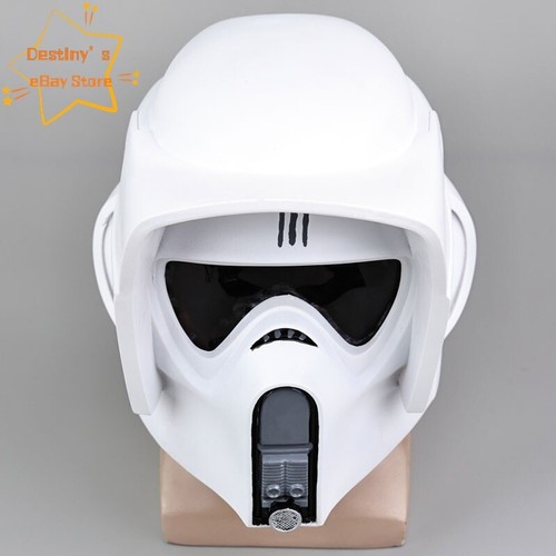 Star Wars Scout Helmet Halloween Cosplay Props Mask PVC White Masquerade Gift - Picture 6 of 13