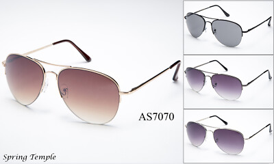 Classic Pilot Sunglasses Driving Eyewear Half Rimless Frame Men Women UV 100%