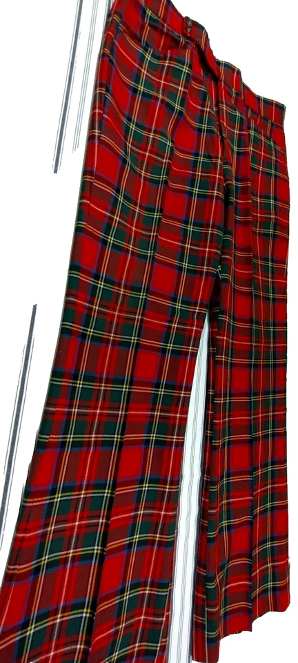 70-х красный клетку брюки панк эпохи размер 36 широкие ноги нарядный мужской праздник панк брюки - Изображение 2 из 4