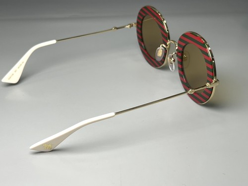 Brand New GUCCI Sunglasses G0113S 007 MAISON DEL^AMOUR GOLD/RED 44-140 - Picture 7 of 18
