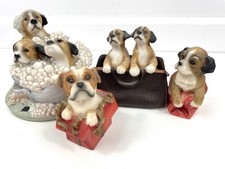 Boxer Puppy Ornament Bundle Cute Leonardo Collection Bath Time Resin Dogs