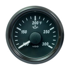 VDO SingleViu 52mm 2-1/16" Oil Temp. Gauge - 300 Degree F - 322-18 Ohm