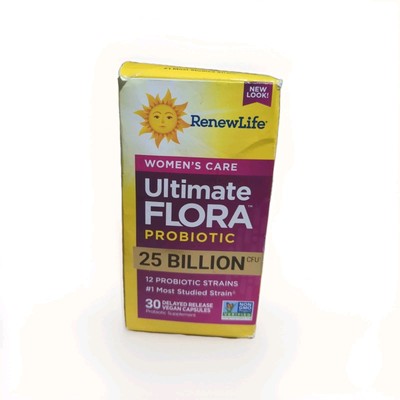 RenewLife Women's Care Ultimate Flora Probiotic 25 Billion Cfu 30 Caps Exp 10/26