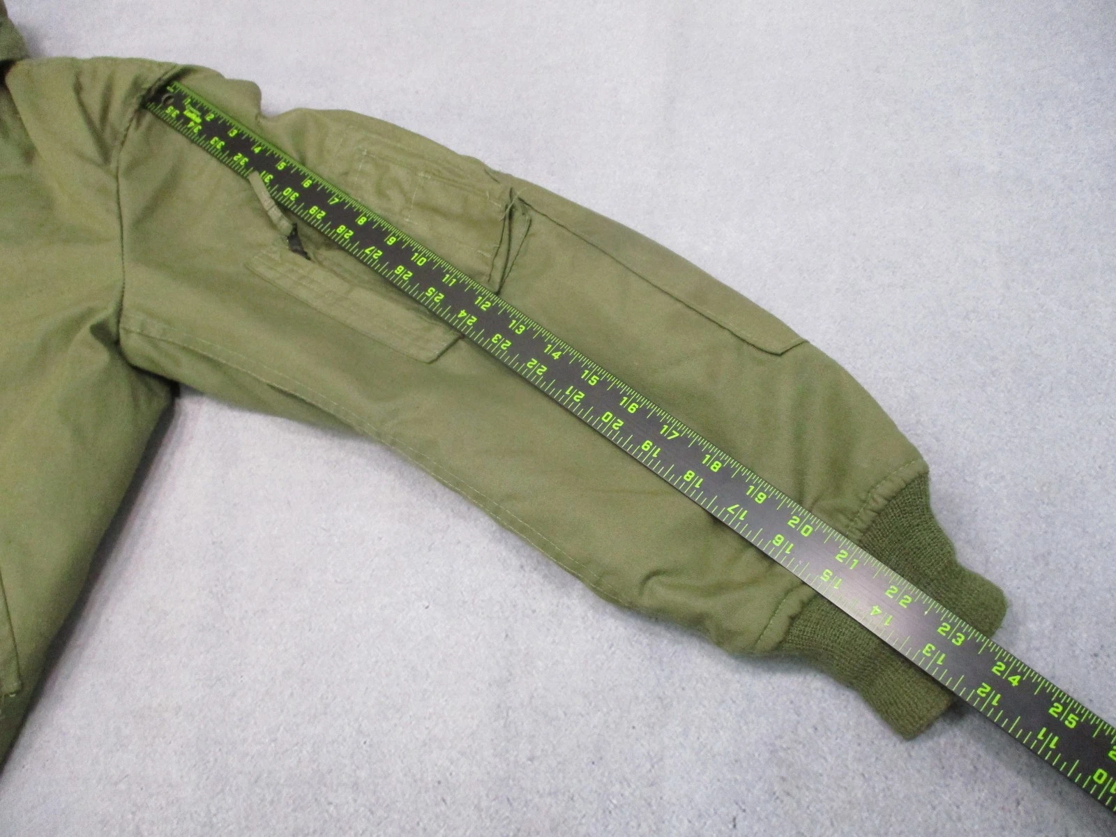 Vintage Alpha Industries CWU-45/P Flight Jacket Cold Weather Aramid Large Long - product detail image 17