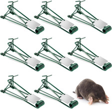 8 Pack Mole Gopher Traps Outdoor Use, Easy Set Metal Tactical Gopher Trap Reusab