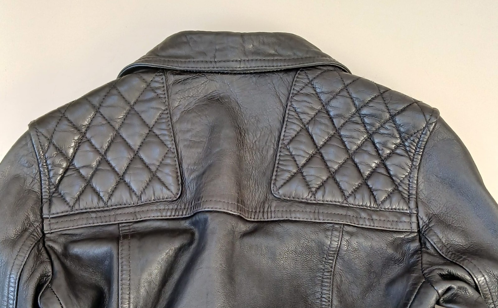 AllSaints Women's Leather Jacket Small Size UK 4 Catch Biker Style Black image 6