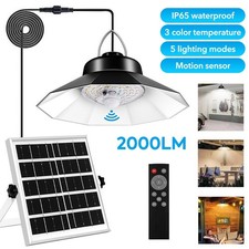 1/2 Head LED Pendant Light Solar Power Outdoor Indoor Garden Yard Shed Lamp