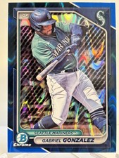 Gabriel Gonzalez 2024 Bowman #BCP-35 Chrome Prospects Blue Ray Wave /150