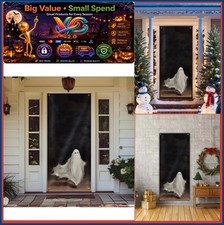 Halloween Ghost Door Cover Gothic Dark Academia Spooky Doorway Curtain Banner
