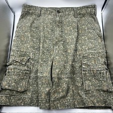 Levi Strauss Men's Digital Camo Cargo Shorts Green Brown Cotton Size 36 Utility