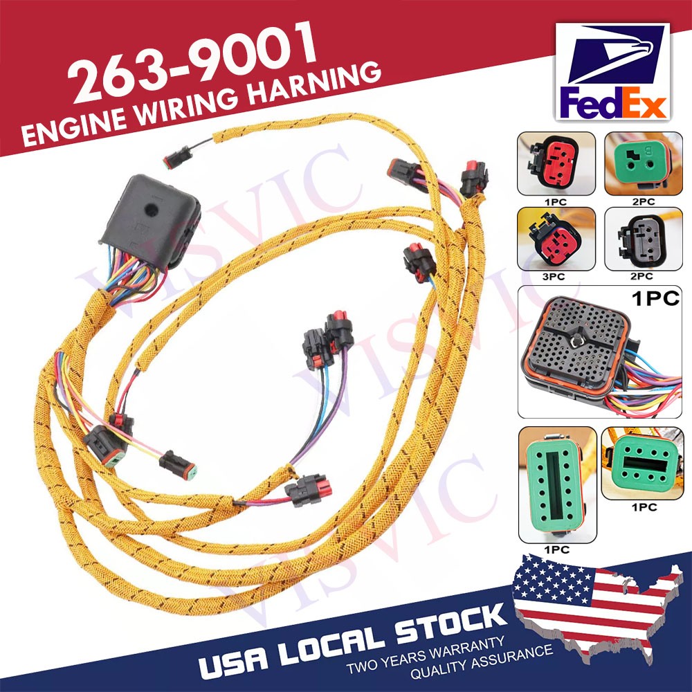 Zachager Wiring Harness Replacement For Caterpillar C15 Engine - Part # 263-9001 / 2639001