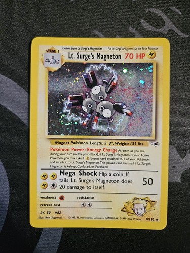 Lt. Surge's Magneton 8/132 Gym Heroes Unlimited Holo Rare LP