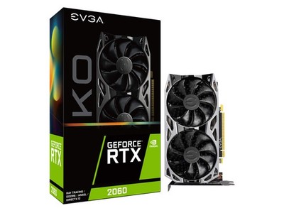 EVGA 06G-P4-2066-KR GeForce RTX 2060 KO Gaming 6GB GDDR6 Dual Fans Metal Backpla