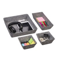 Schubladen Organizer Filz BüRo Aufbewahrung Grau 4-Teilig Schubladen Organizer