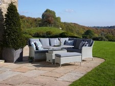 Bramblecrest Tetbury Cloud Rattan L-Shape Sofa with Table & Bench