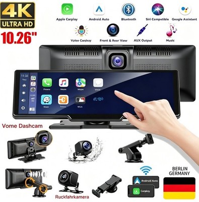 4K 10.26-Zoll Wireless CarPlay & Android Auto Front Display mit Rückfahrkamera