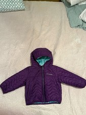 Columbia Reversible Hooded Plaid Jacket Purple Blue Green Unisex Kids