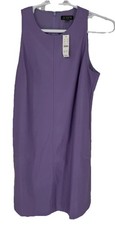 J. Crew Sleeveless Sheath Dress Purple Polyurethane Blend Size M NWT MSRP $198