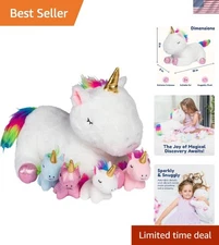 Magical Unicorn Stuffed Animals Set - Mommy and 4 Adorable Babies - 5 Piece Set