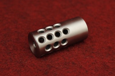 KIDD .22 Muzzle Brake .920 diameter 1/2'' x 28 threading - Stainless Steel Pol