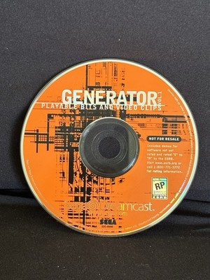 Sega Dreamcast Generator Vol 1 Demo Disc Not For Resale VTG Sonic
