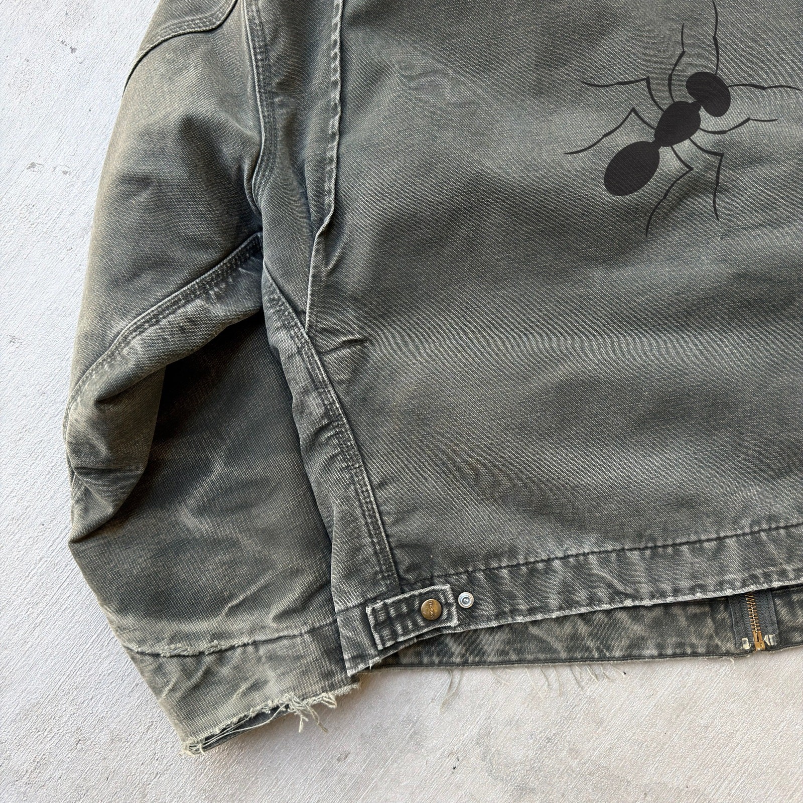 Vintage Y2K Carhartt J97 MOS green Detroit work wear jacket thumbnail 8