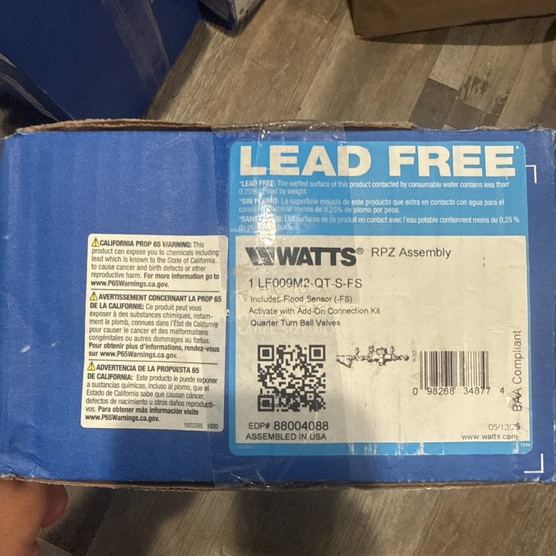 Watts 88004088 Backflow Preventer 1" Copper Silicon Alloy LF009 Series